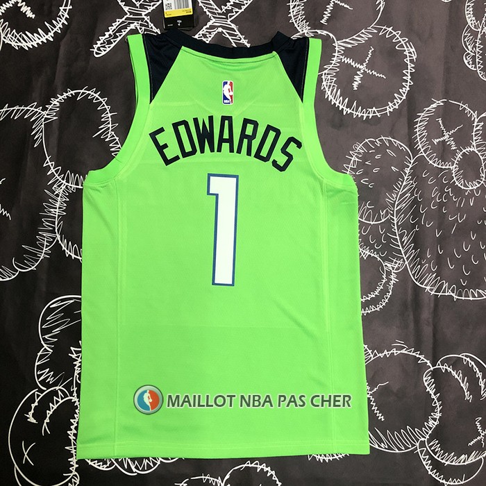 Maillot Minnesota Timberwolves Anthony Edwards Towns NO 1 Statement 2020-21 Vert